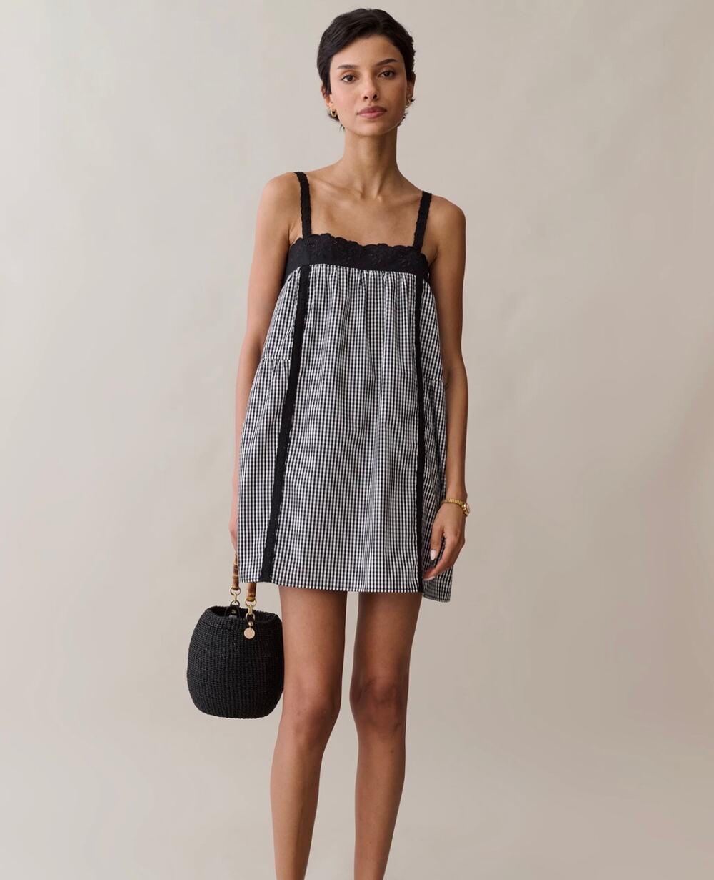New Kourt Florence black & white dress size L 100% cotton $147